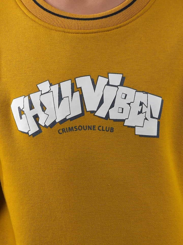 Mustard Typographic Print Sweatshirt