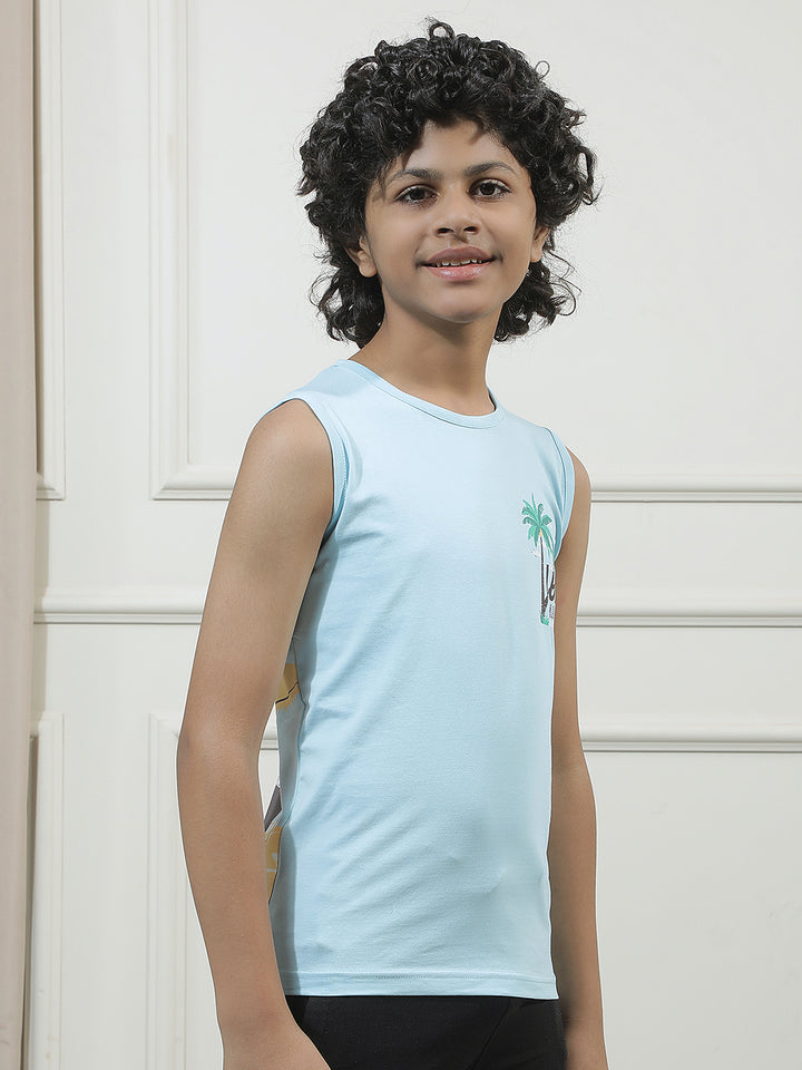 Sky Blue Typographic T-Shirt
