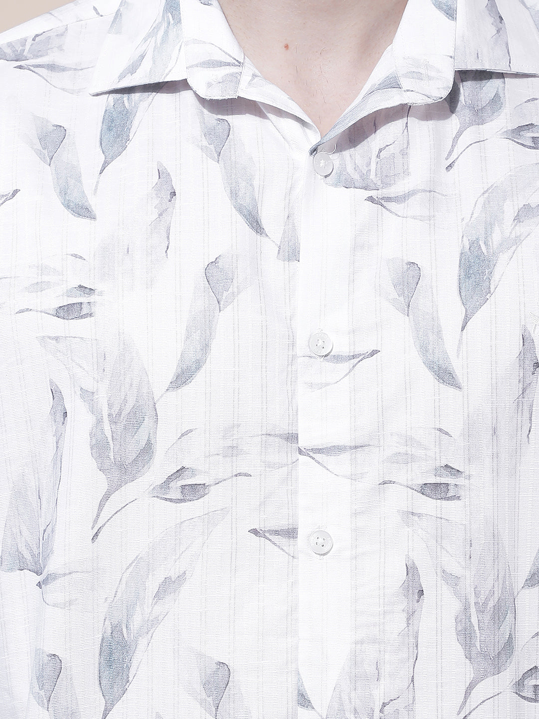 White Floral Print Shirt