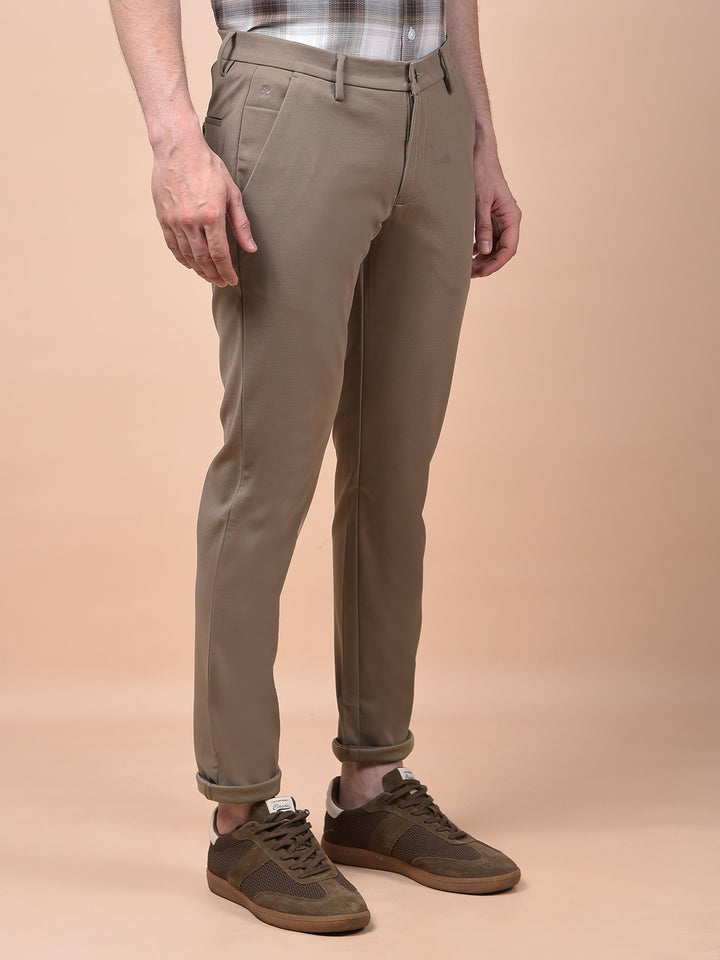 Elevated Khaki Knitted Trousers