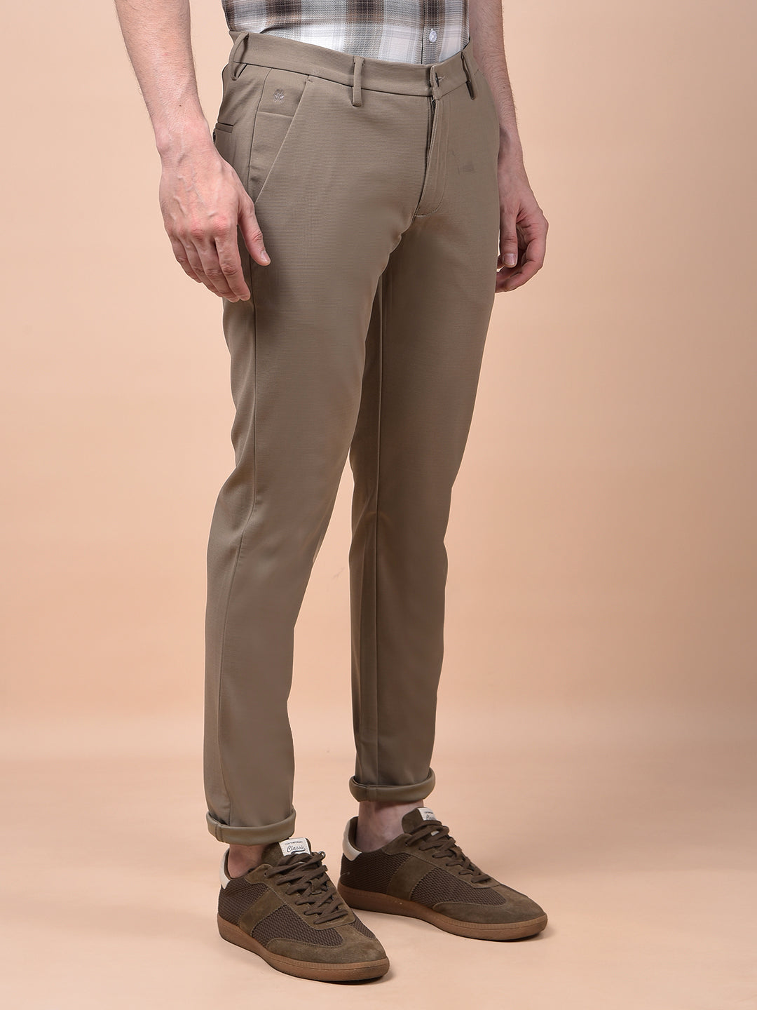 Elevated Khaki Knitted Trousers