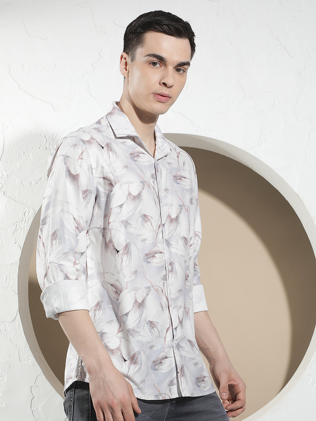 Purple Floral Print Shirt