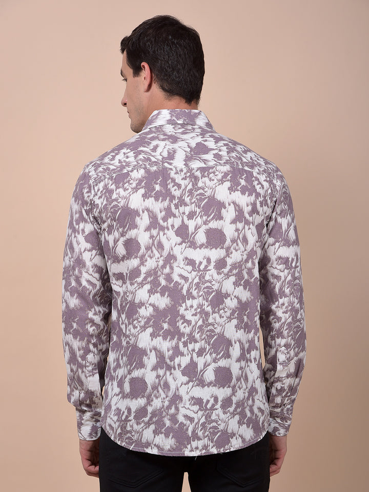Purple Floral Print Shirt
