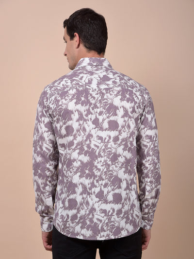 Purple Floral Print Shirt