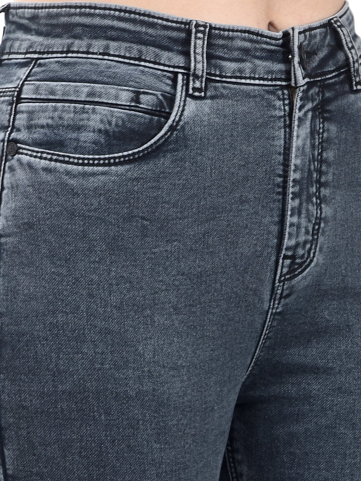 Grey Skinny High-Waist Jeans