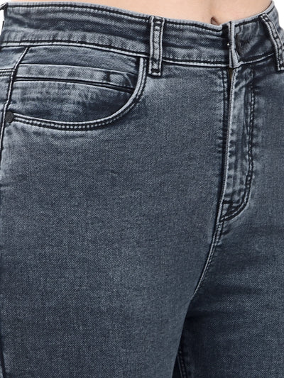 Grey Skinny High-Waist Jeans