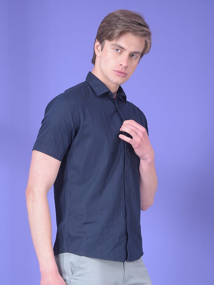 Blue Verticle Striped Shirt