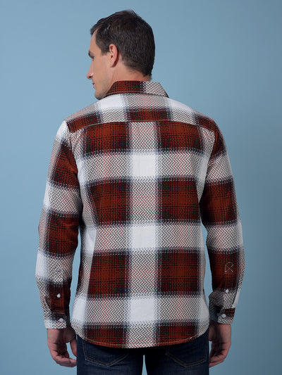 Red Printed 100% Cotton Corduroy Shirt