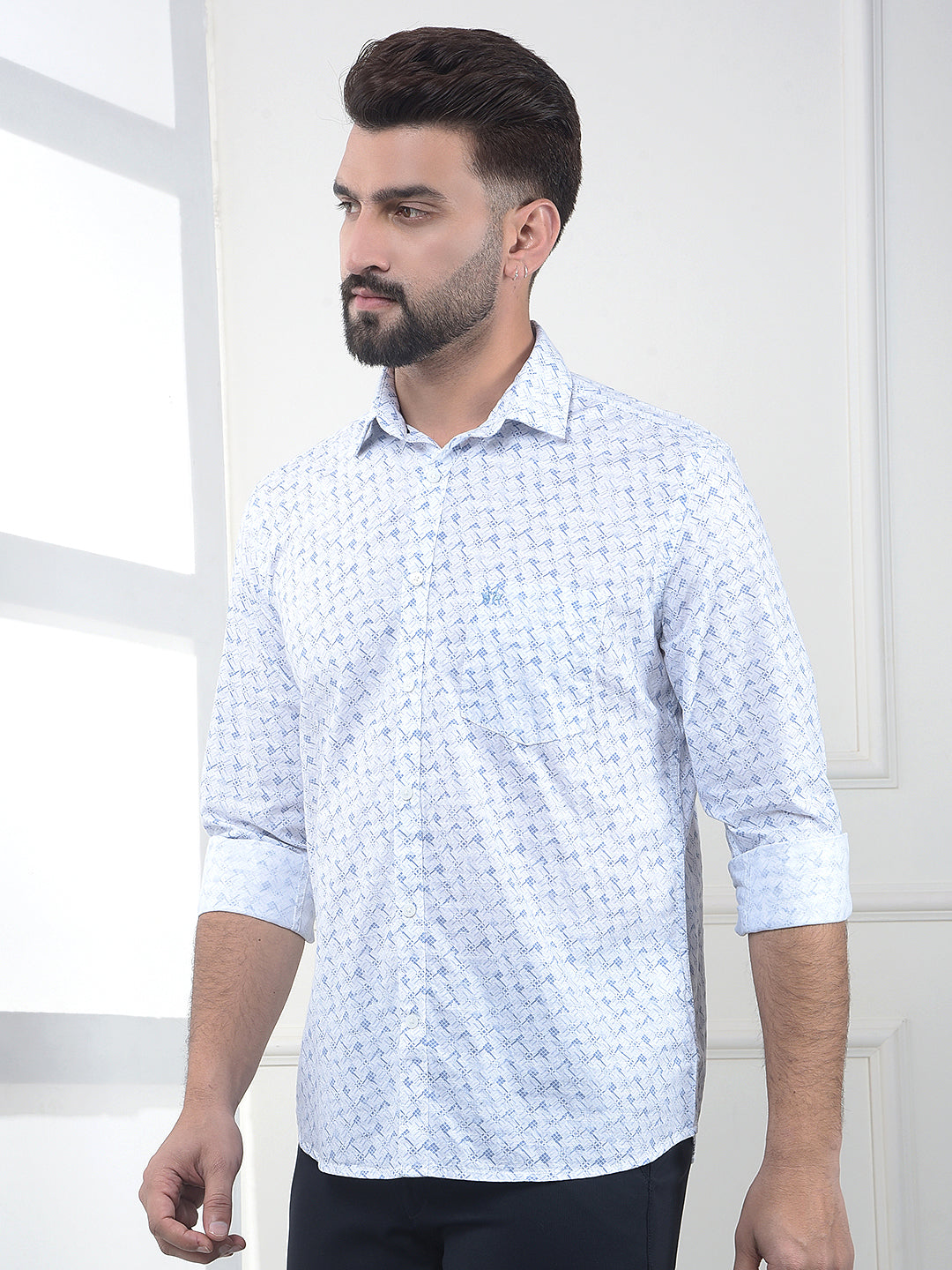 Royal Blue Printed Shirt