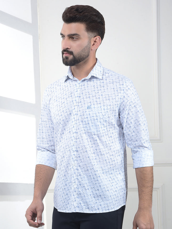 Royal Blue Printed Shirt