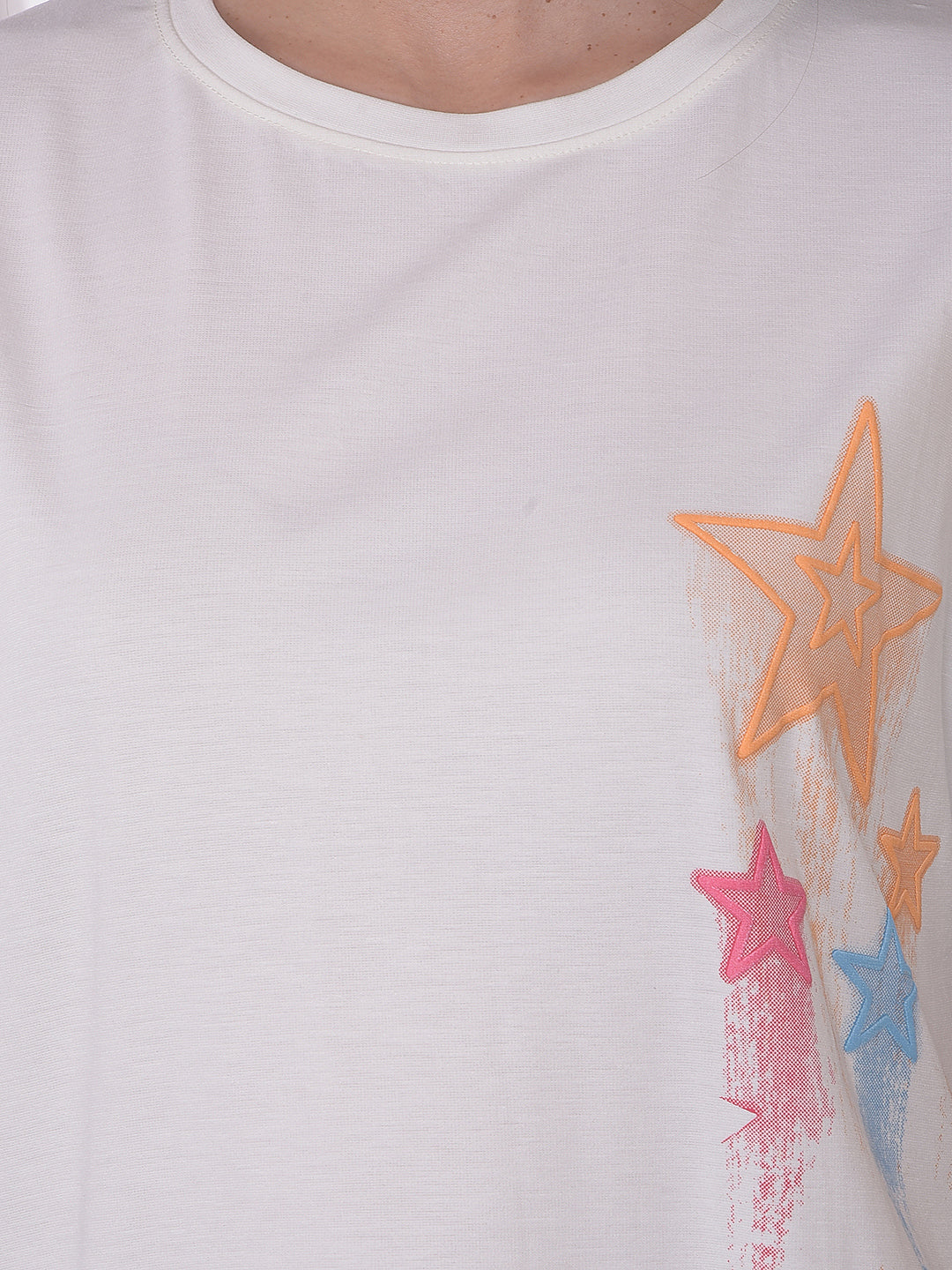 White Graphic Print Oversized T-Shirt