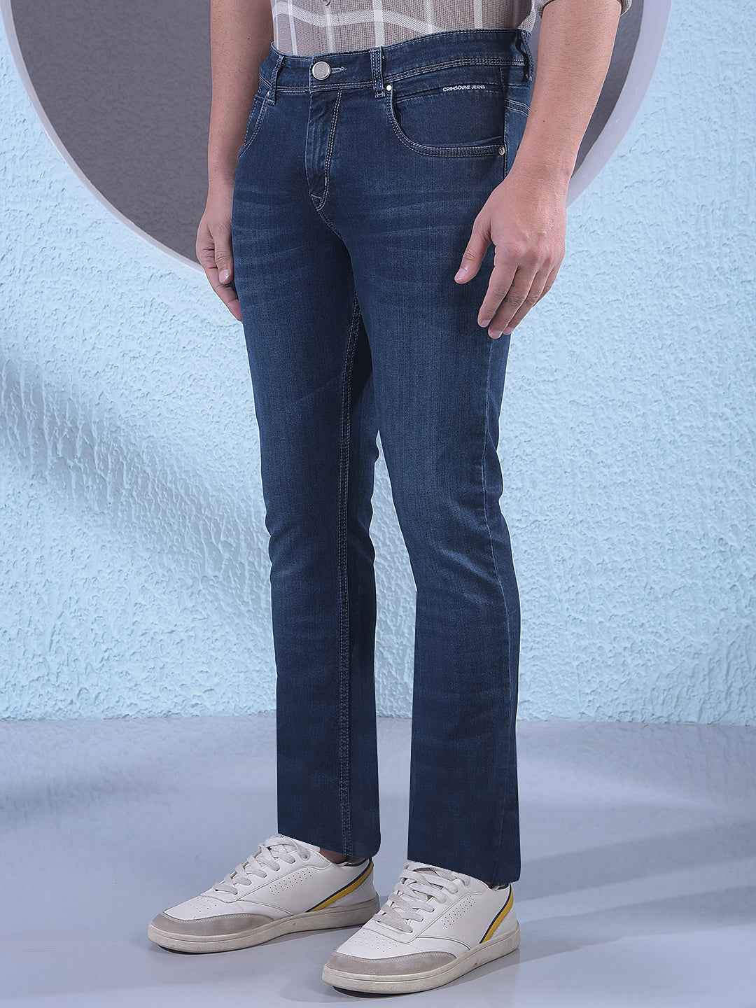 Dark Blue Stretchable Cotton Jeans