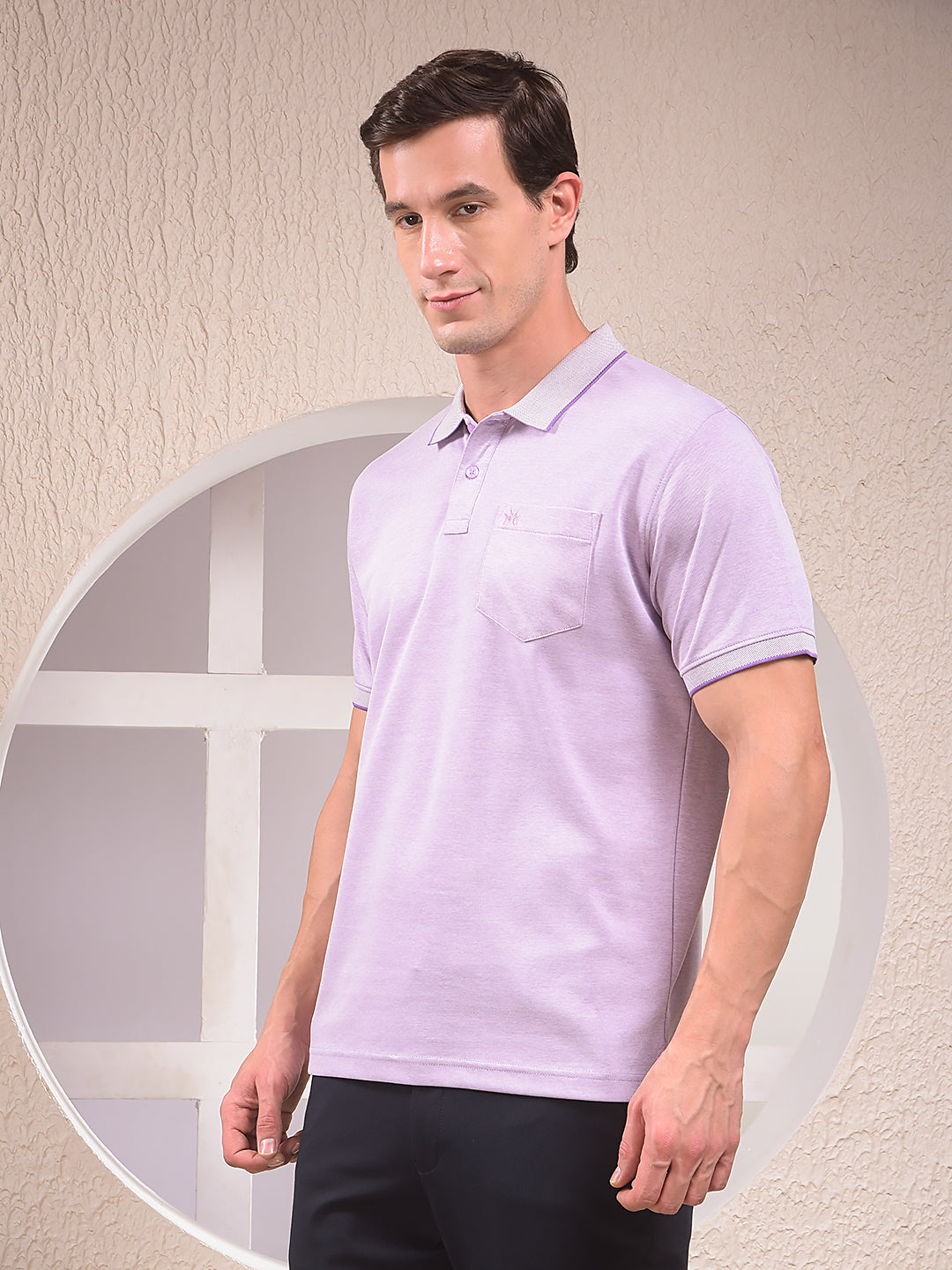 Purple Polo Neck T-Shirt