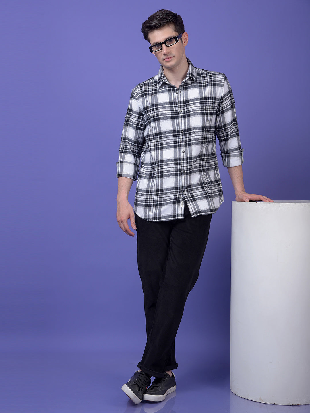 Black Checked 100% Cotton Shirt