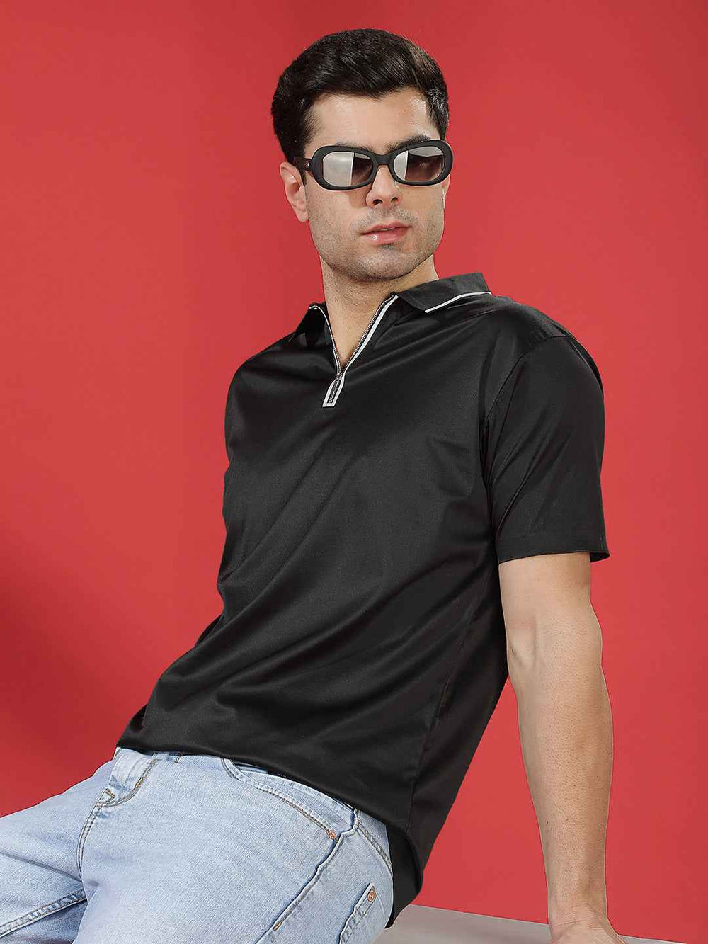 Black Essential Polo T-Shirt