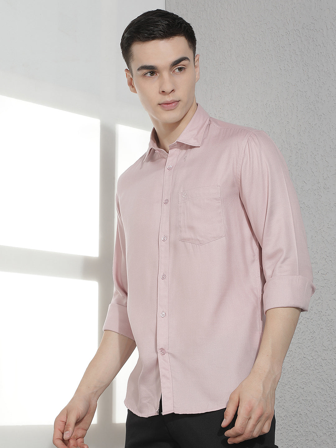 Modern Light Peach Textured Shirt