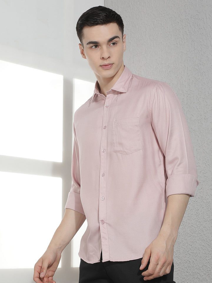 Modern Light Peach Textured Shirt