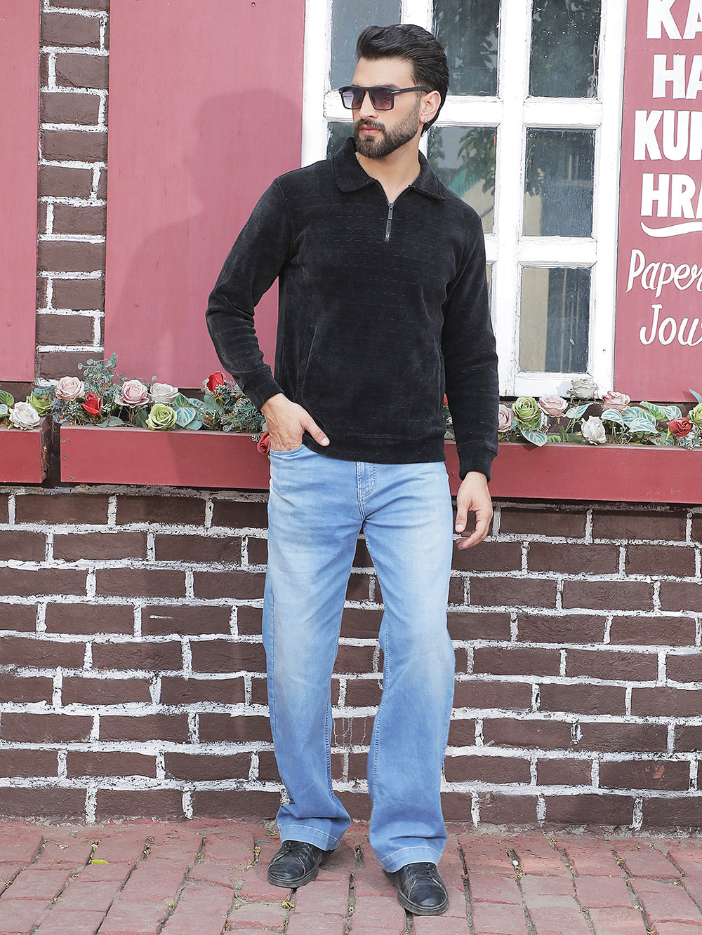 Modern Void Black Jacquard Sweatshirt