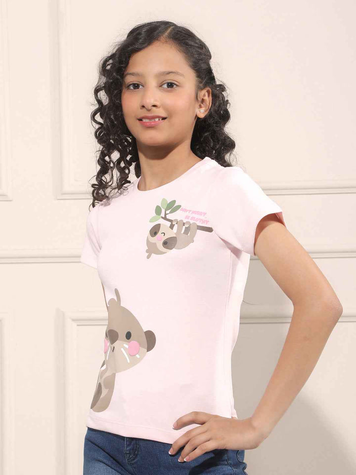 Graphic Print Pink T-Shirt