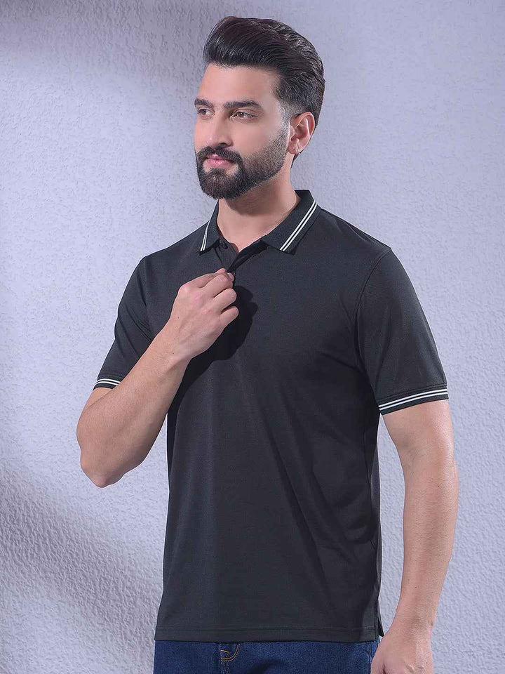 Black Polo Neck T-Shirt