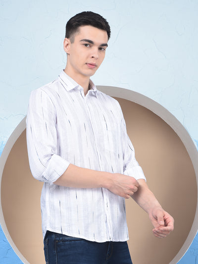 White Vertical Stripes 100% Cotton Kurta