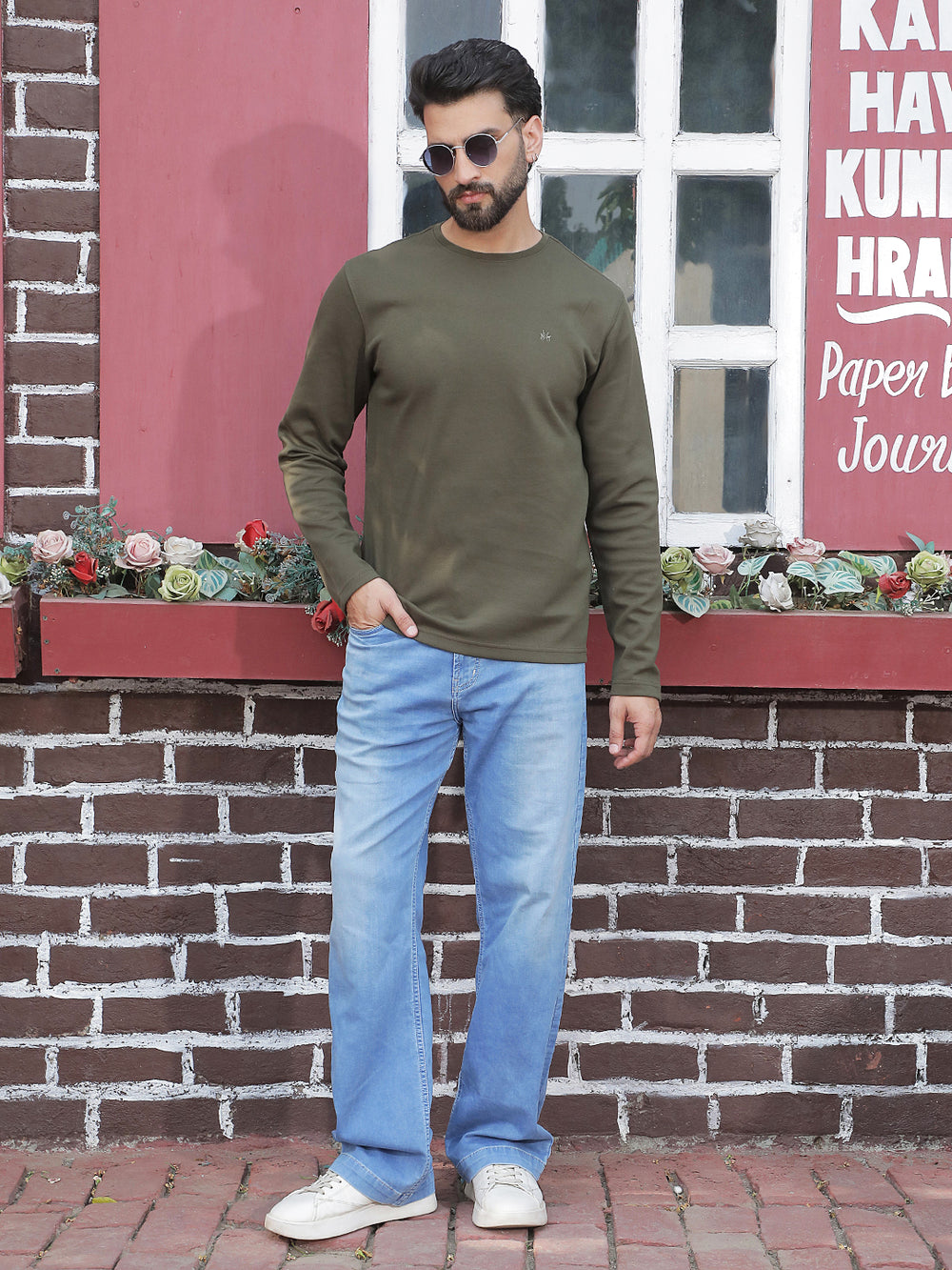 Olive Essential Crew Tee