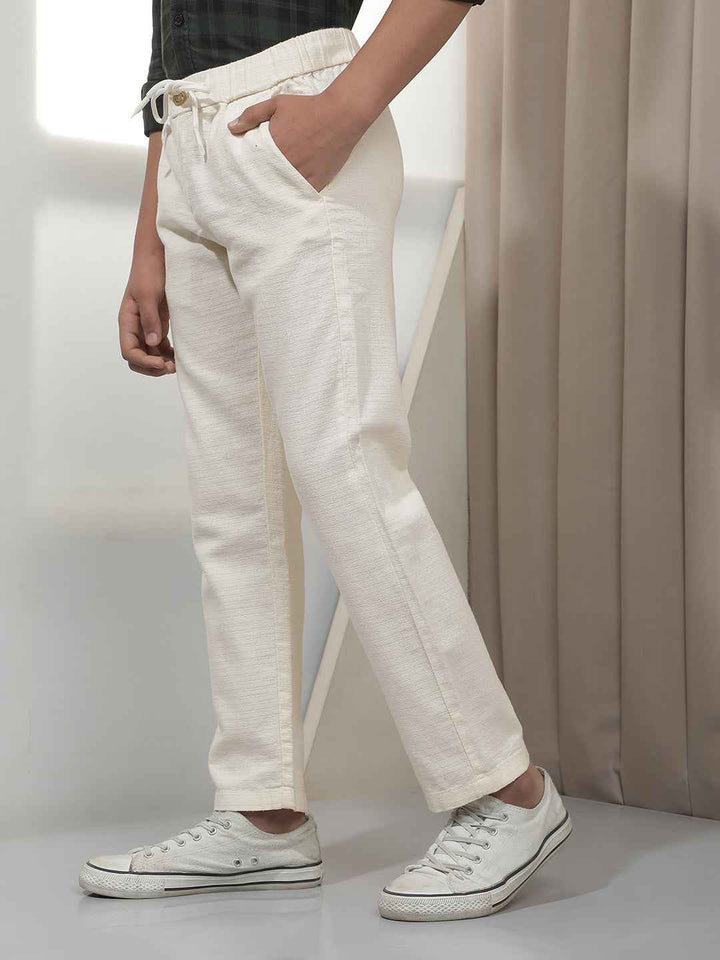 Cream 100% Cotton Trousers