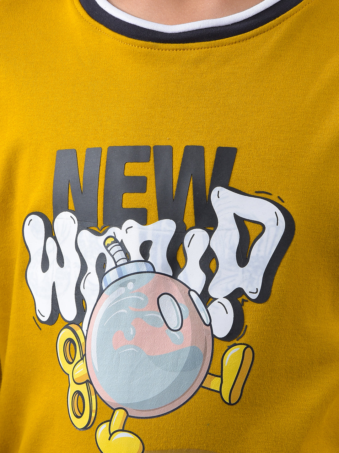 Yellow Typographic Print 100% Cotton T-Shirt