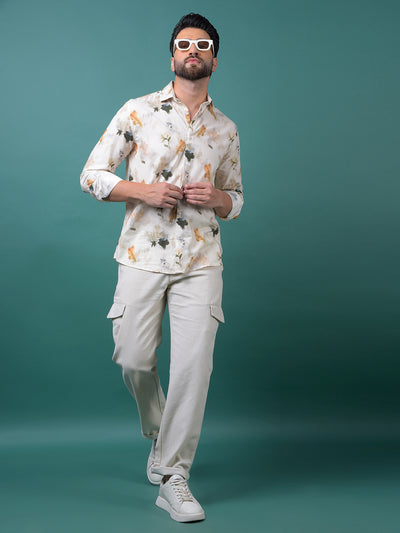 Beige Cargo Trousers