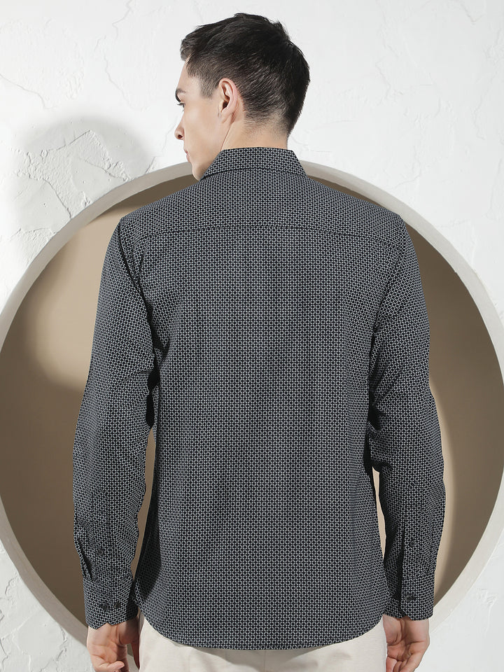 Luxe Onyx Black Printed Shirt