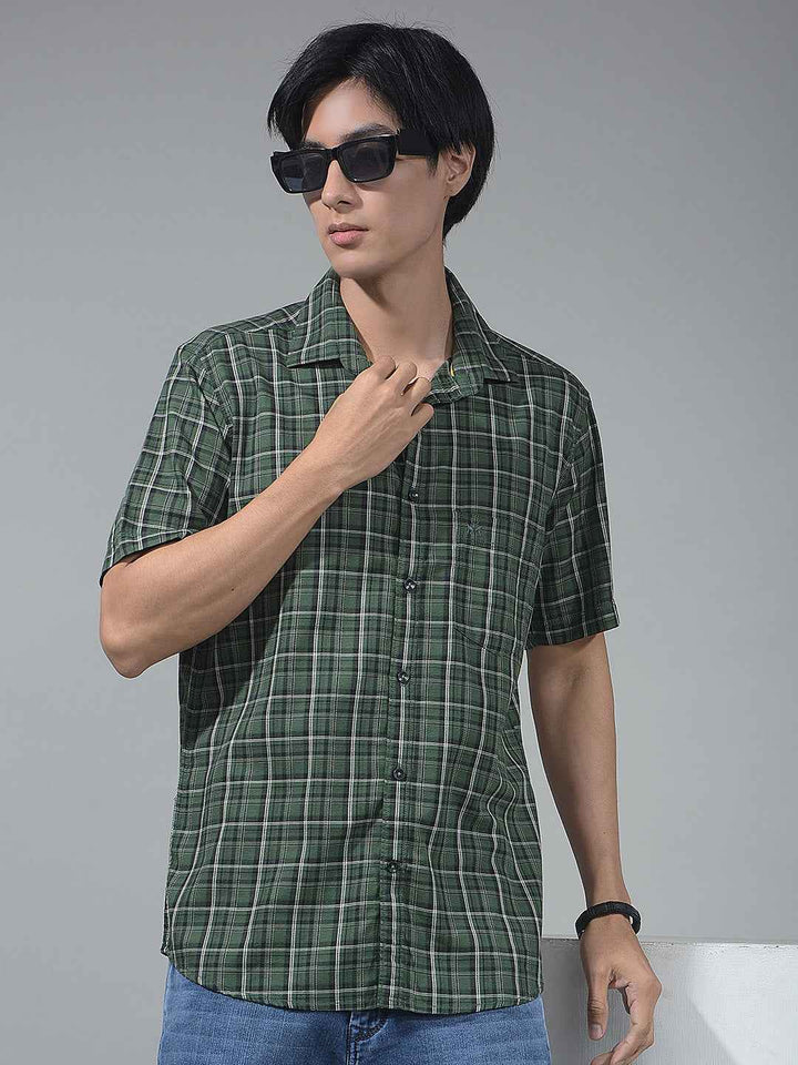 Green Checked 100% Cotton Shirt