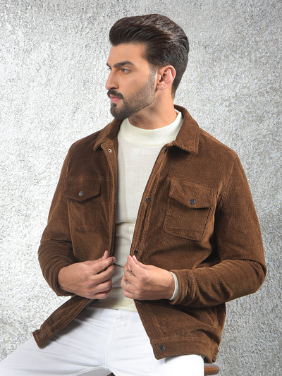 Modern Classic Brown Knitted Shacket