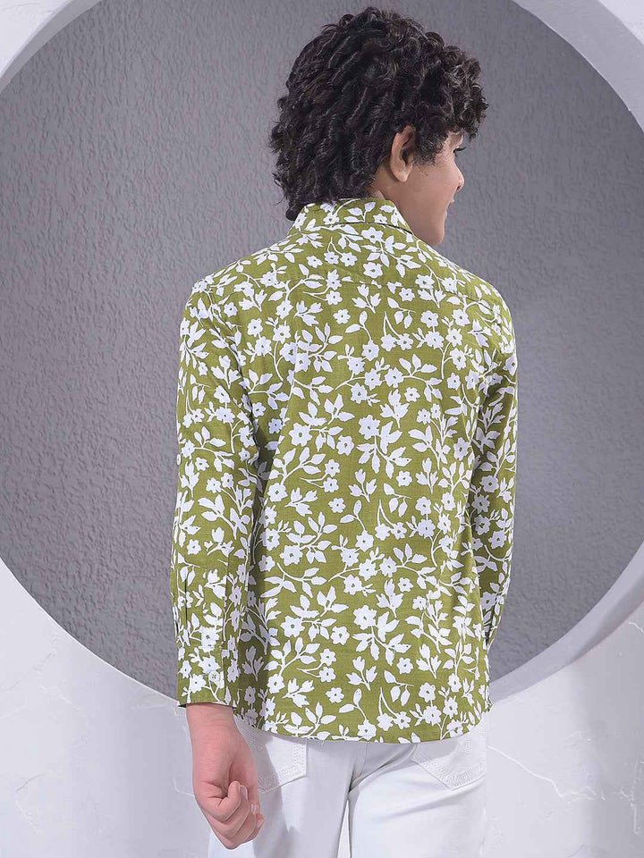 Green Floral Print Shirt