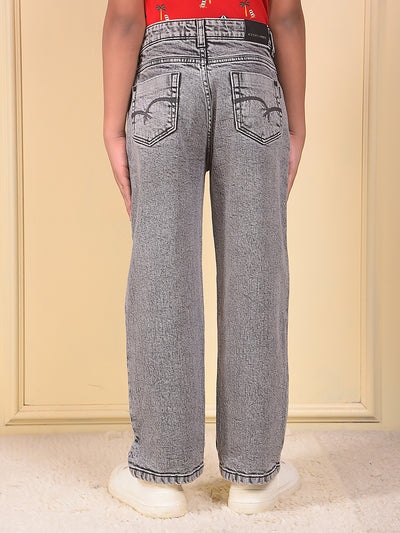 Grey Heavy-Fade Baggy Jeans