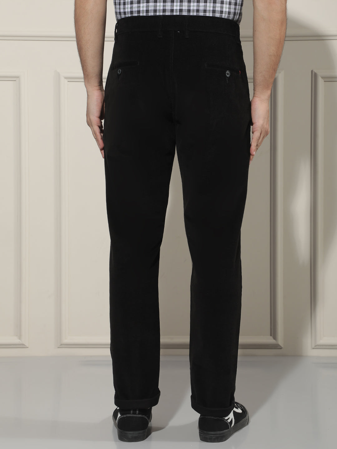 Luxe Obsidian Black Corduroy Trousers