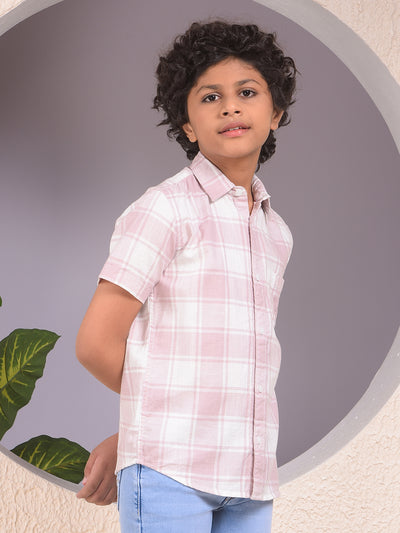 Purple Checked 100% Cotton Shirt