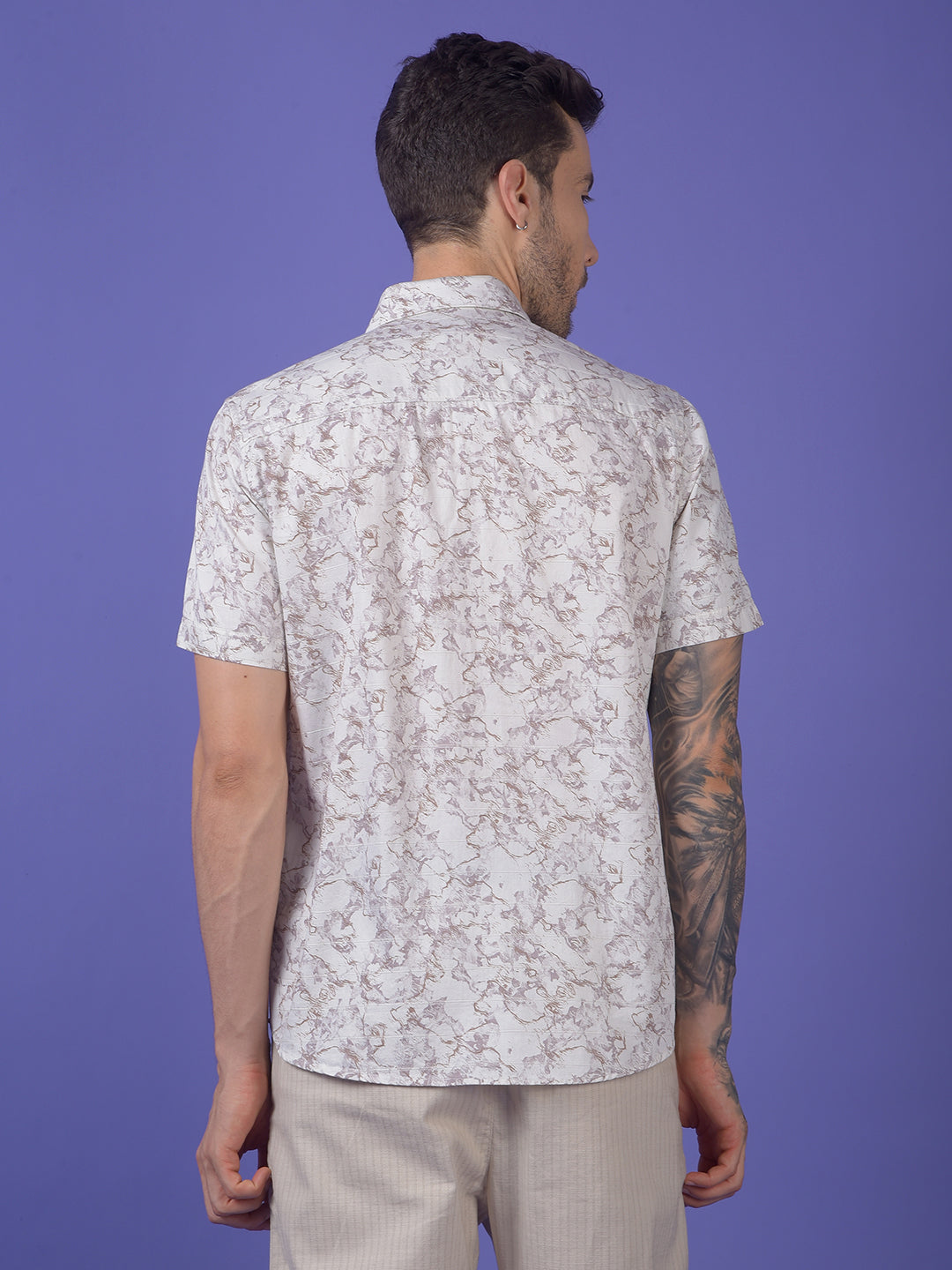 White Printed 100% Cotton Shirt