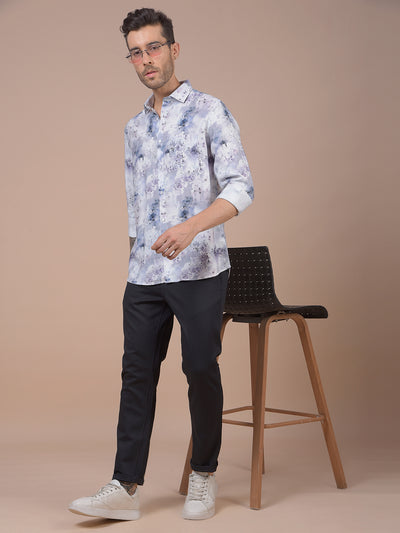 Purple Floral Print Shirt