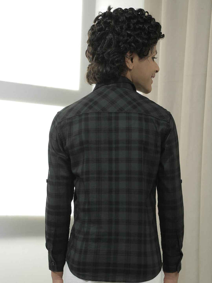 Green Checked 100% Cotton Shirt