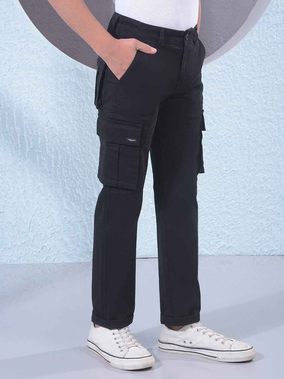 Black Street Utility Cargo Trousers