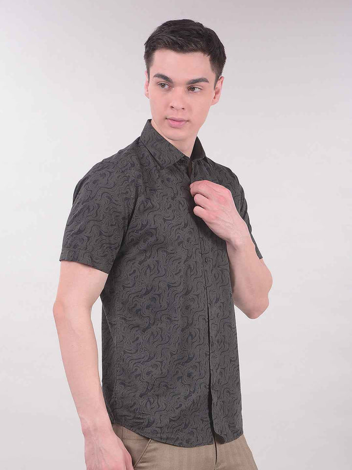 Green Abstract Print Shirt