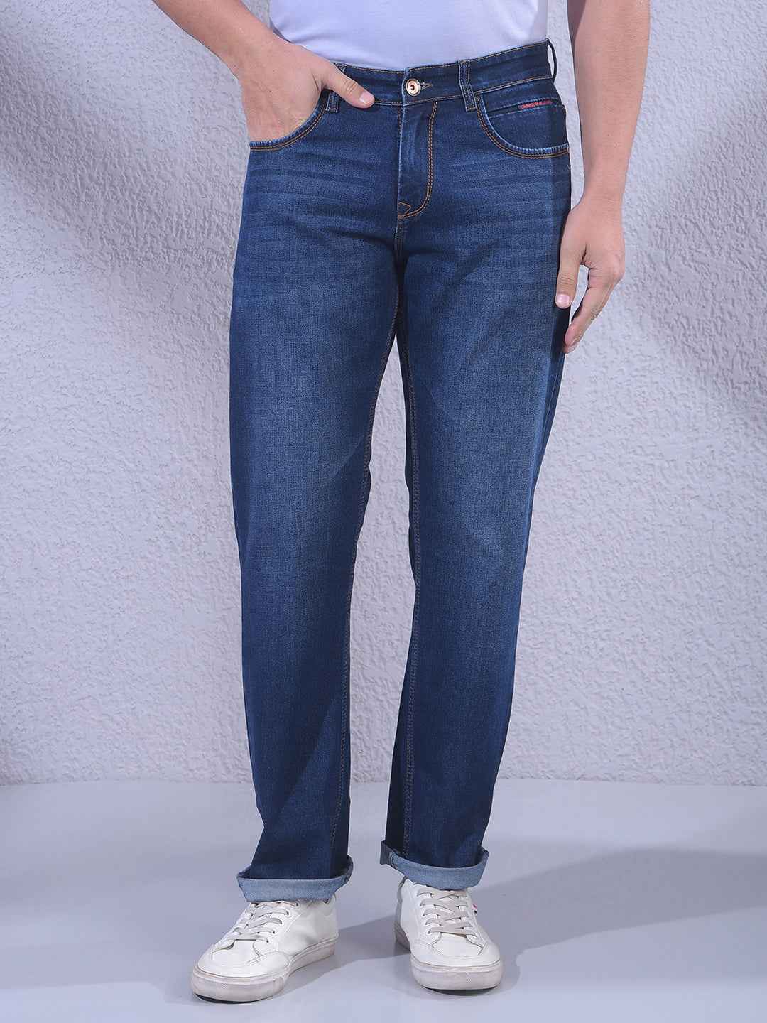 Blue Straight Vibrant Shade Jeans