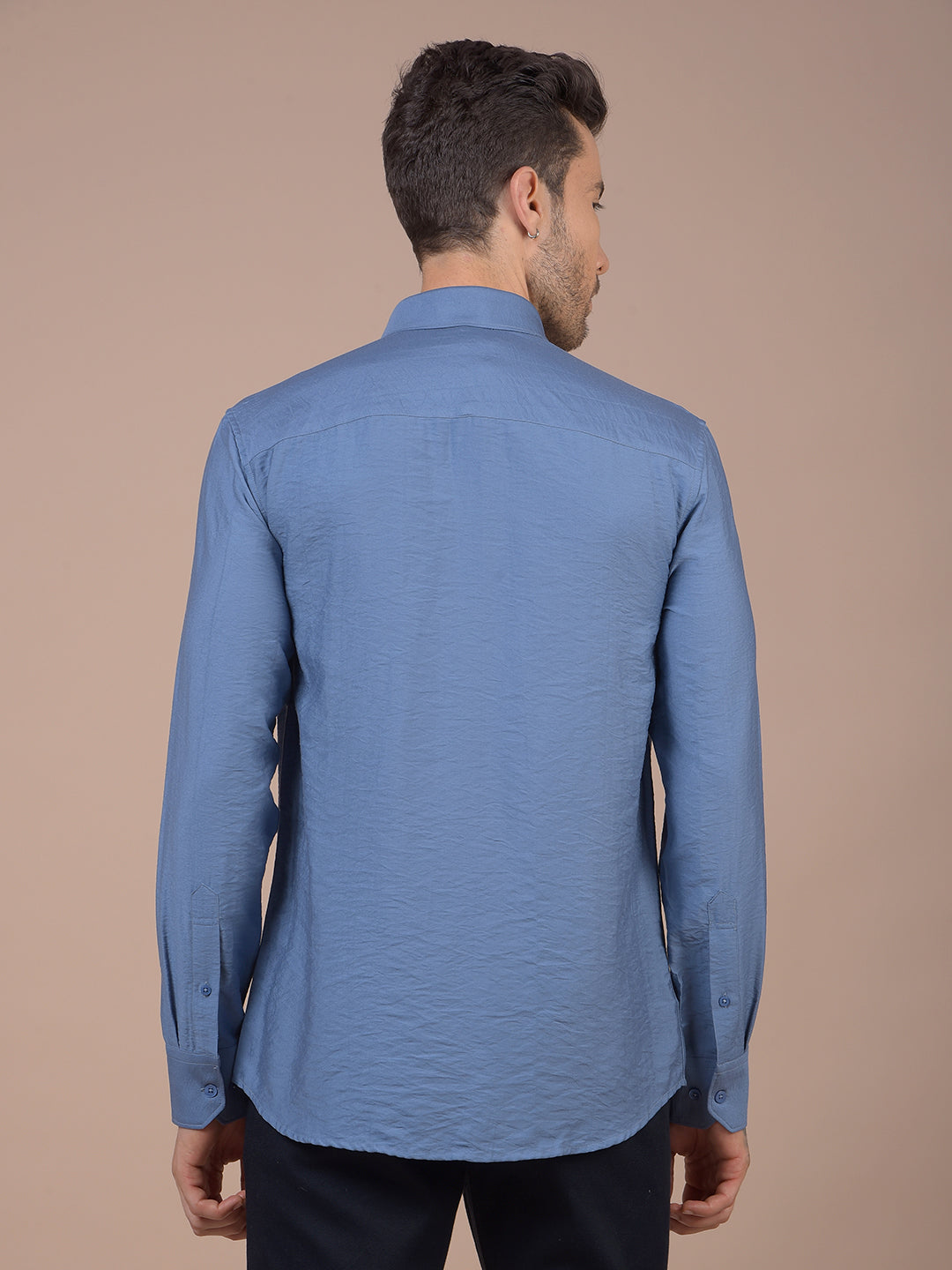 Blue Textured Shirt
