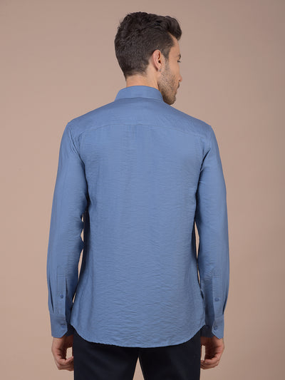 Blue Textured Shirt