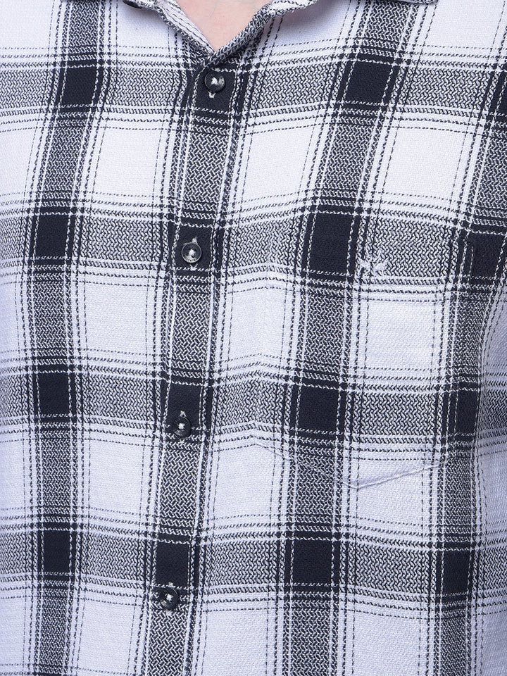 White Checked 100% Cotton Shirt
