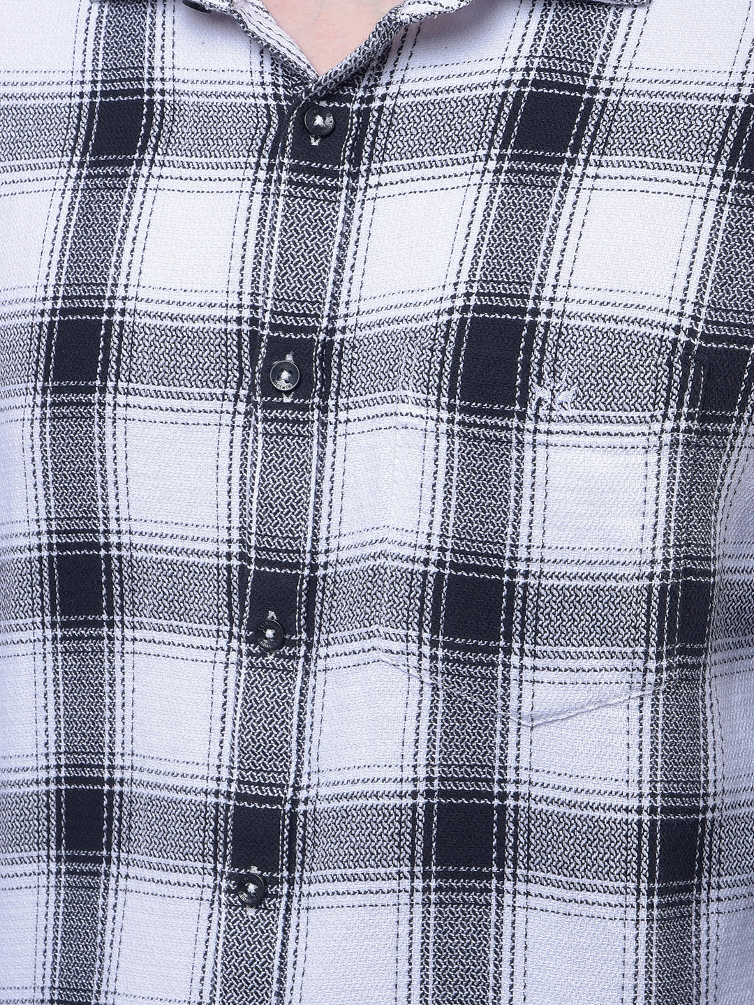 White Checked 100% Cotton Shirt