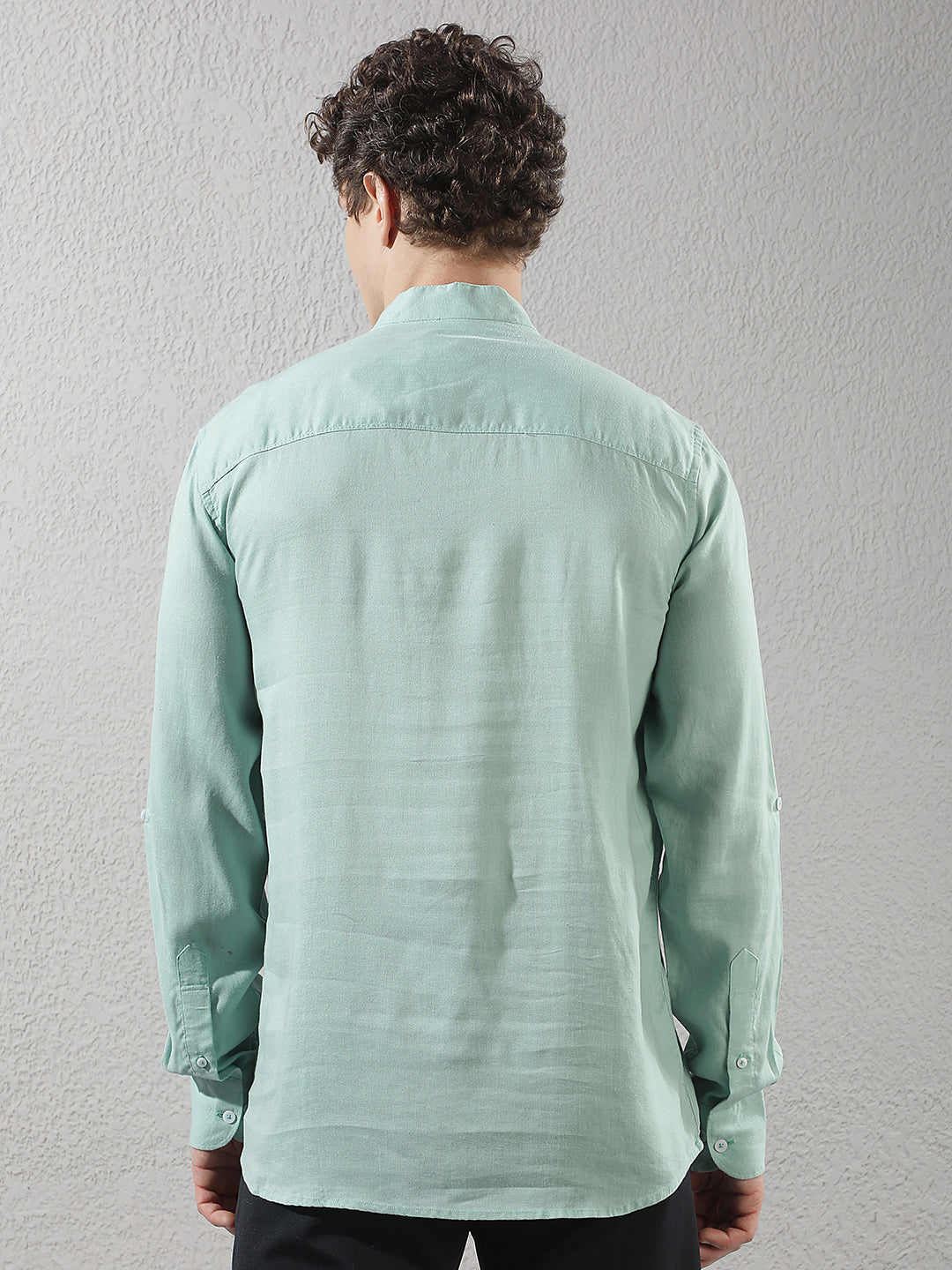 Modern Moss Green Linen Kurta