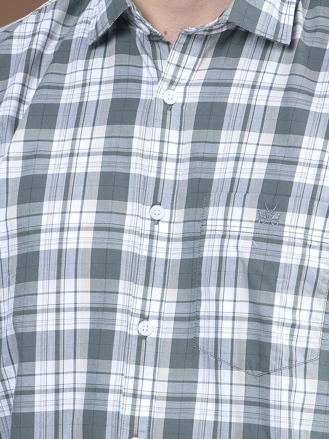 Grey Checked 100% Cotton Shirt