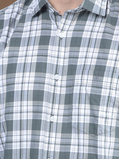 Grey Checked 100% Cotton Shirt