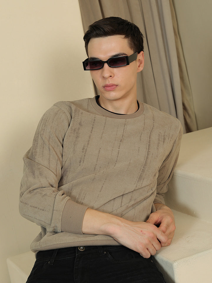 Brown Abstract Print Sweatshirt
